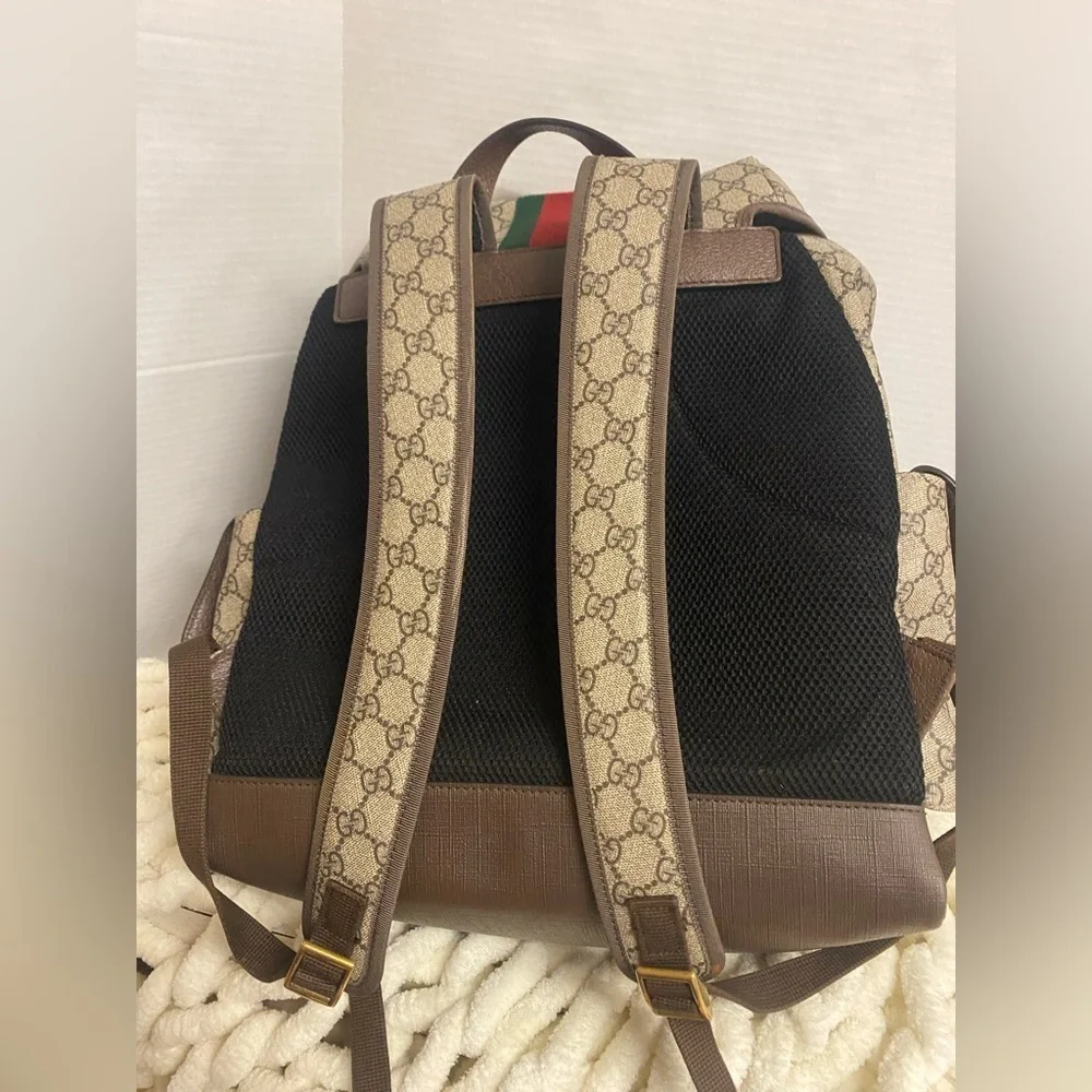 Authentic Gucci Ophidia Monogram Backpack with VTG Double G